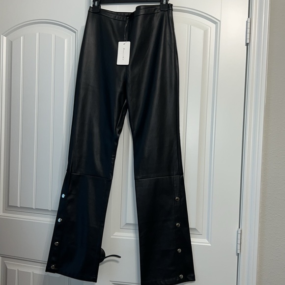 Line & Dot Kourtney Vegan Leather Pant in Black - Picture 7 of 12